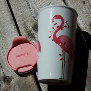 David's Tea Mug Holiday Flamingo Christmas Lights
